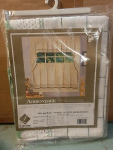 New Set 2 Panels Homespun Crochet Trim Vintage Curtains Shabby Cottage 60" x 24" - Picture 1 of 3