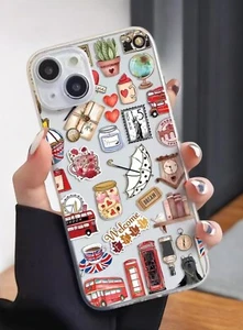 iPhone 16 XR 14 15 11 12 Plus Pro Silikon Hülle Case Klar London Bus City Y2K - Bild 1 von 1