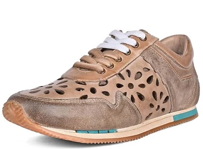 Roan by Bed|Stu Women's Deliberate Leather Cutout Sneakers Shoes Oats Size 7.5 - Image 1 of 4