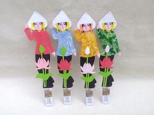 1pc of Vietnam Traditional Ao Ba Ba Bookmark Handmade Vietnamese Bookmarks Paper - Imagen 1 de 7