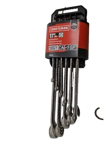 Craftsman CMMT87014 * 11 Pc SAE Wrench Set GUNMETAL Chrome 12 Pt Long Panel - Picture 1 of 7