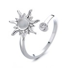 Spinner Fidget Anxiety Ring Women Adjustable Open Cubic Zirconia Flower Band Lot