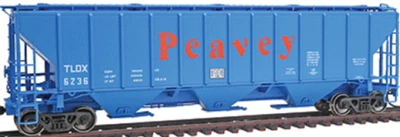 PEAVEY GRAIN SIOUX CITY IOWA RIB SIDE COVERED 4427 cu 3 BAY HOPPER HO Scale NEW - Image 1 of 4