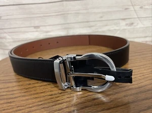 Men’s New Fellini Carlos Fellini Reversible Belt W/ Silver Buckle-L36-40 - Bild 1 von 3