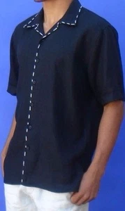 Beach Weddings Linen Shirt Top - Destination Groom Outfit - Men's Black - XL XXL - Bild 1 von 6