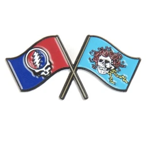 Grateful Dead - Steal Your Face scharlachrote Begonie Flaggen 1" 1/2 Zoll Anstecknadel Hutnadel - Bild 1 von 8
