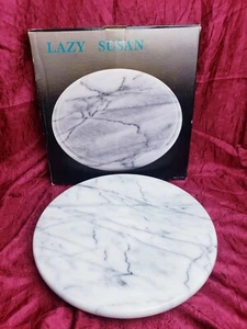 12" Solid White Marble Lazy Susan Kitchen/Home Decor - Picture 1 of 3