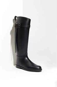 Neu im Karton Burberry Nova Check Kniehohe Gummi Regen Stiefel Lederbesatz EU 39 UK 6 US 8 - Bild 1 von 12