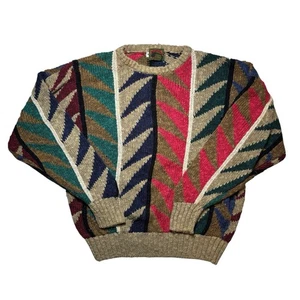 Vintage 90s Boston Traders Color Block Size Medium Men’s Sweater - Picture 1 of 7