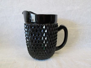 Indiana Glas Diamond Point SCHWARZ 8" hoch WASSER SERVIERKRUG - Bild 1 von 7
