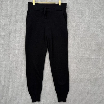 Abercrombie & Fitch Knit Lounge Pants Drawstring Pockets Black Joggers Sz M Cozy - Image 1 of 4