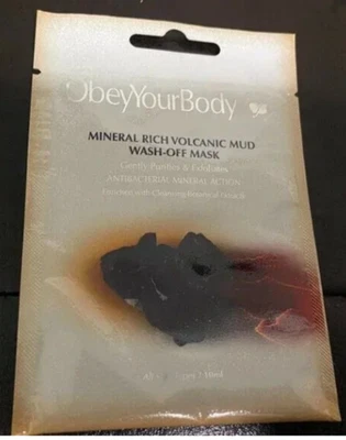 2 MASCARILLA DE LAVADO DE BARRO VOLCÁNICO RICA EN MINERALES OBEDECE TU CUERPO-0,34 oz/10 ml CADA UNA-NUEVA Foto 1 de 2