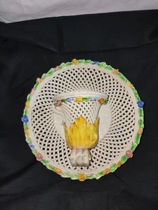 Belleek Porzellan Wandbehang Blumenkorb. Keine Chips oder Risse. (Perfekt) - Bild 1 von 5