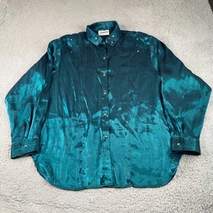 Banjo Hemd Damen 2XL Grün Viskose Knopfleiste Langarm Dallas Texas - Bild 1 von 11