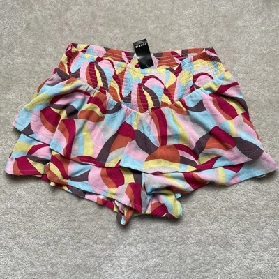 Torrid Pull On Gauze Smocked Ruffle Shorts Womens 1 (1X 14-16) Lined NWT - Image 1 of 4