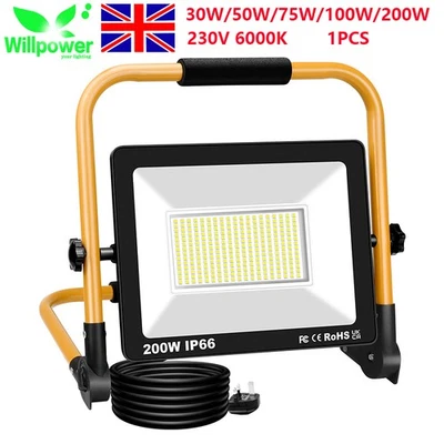 WILLPOWER Portable Stand LED Work Light, Job Site Light For Workshop Garage Construction