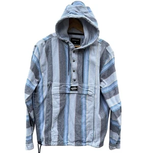 Quiksilver gestreifter Baja Hoodie Poncho Pullover Reißverschluss Beutel Gr. Small - Bild 1 von 7