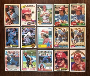 Pete Rose Topps Vintage Baseball Cincinnati Reds - Lotto di 15 carte - Foto 1 di 1