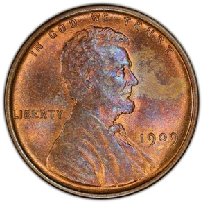 1909 P VDB Lincoln Wheat Cent Penny PCGS MS64 RB Red Brown Light Toning Toned - Picture 1 of 7