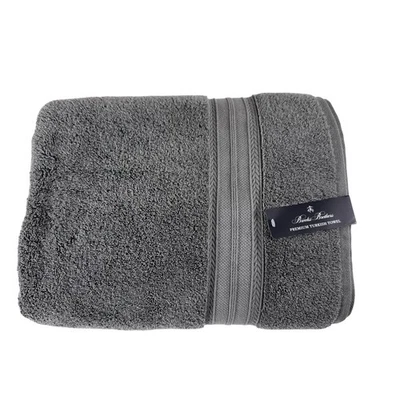 "Toalla de baño turca Brooks Brothers Premium 100 % algodón gris 30"" x 56"" nueva" Foto 1 de 4