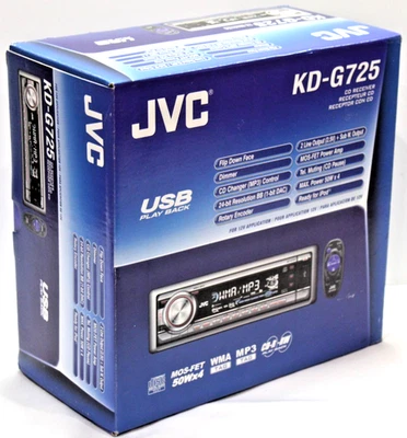 NEW JVC KD-G725 Car Stereo CD Receiver with CD/MP3/USB 12V Remote NOS 2006 Boxed - Image 1 of 4