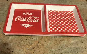 Set de 3 bandejas divididas Gibson Coca-Cola Melamine Red & White 12x6 3/4" - Imagen 1 de 11