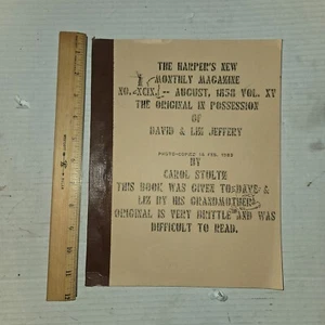 harper's magazine reprint  1858 - Picture 1 of 8