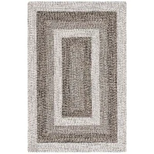 Safavieh Braided 2'-0" x 4'-0" Hand Woven Rug in Ivory / Black - Picture 1 of 7