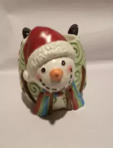 Yankee candle tea light votive snowman Christmas tabletop holder - Picture 1 of 4