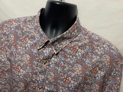 Camisa Life After Denim Rosa Floral Multicolor Algodón Cómoda Informal Talla XXL Foto 1 de 4