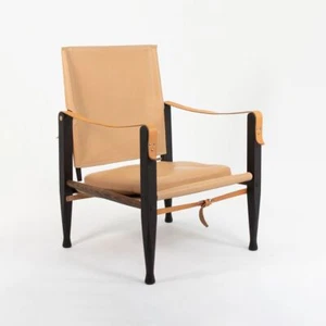 2020 KK47000 Safari Lounge Chair by Kaare Klint + Carl Hansen Ash w Tan Leather - Picture 1 of 10