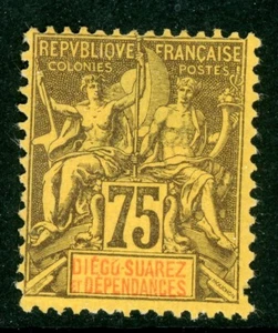 Diego Suarez 1892 French Colony 75¢ Peace & Commerce Scott #36 Mint F312 - Bild 1 von 2