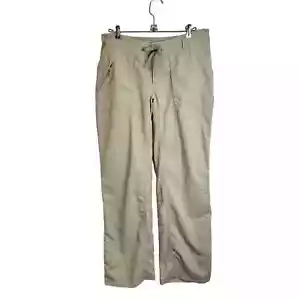 The North Face Hiking Long Pants Women’s 8 (32x32) Khaki Nylon Camping Pull on - Picture 1 of 9