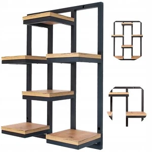 WAND-BLUMENSTÄNDER KASKADENFORM HOLZ LOFT REGAL - Bild 1 von 7
