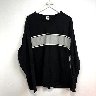 Camisa Pullover Antigua Azul Marino a Rayas Negra Gris Manga Larga Básica Informal Para Hombres Talla XXL Foto 1 de 4