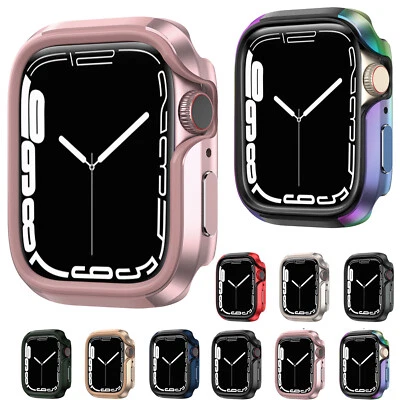 For Apple Watch Series 7 6 5 4 3 2 SE TPU Metal Bumper Case Cover 38/40/41/45MM - Image 1 of 4