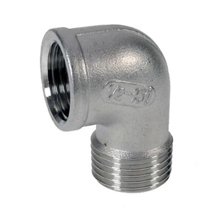 Codo macho/hembra de acero inoxidable 316 igual a 90 grados con roscas BSP - Imagen 1 de 1