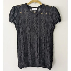 RED Valentino Bluse Blumen Spitze transparent schwarz Größe Small - Bild 1 von 6