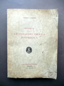 Storia della Letteratura Ebraica Postbiblica Umberto Cassuto Israel Firenze 1938 - Foto 1 di 5