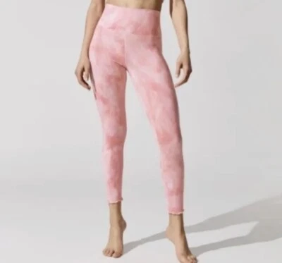 Carbon38 Pink Tie Dye high Rise Scalloped leggings Medium Yoga Athleisure Ab24 - Image 1 of 4