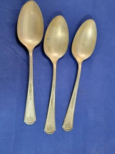 Oneida Community Löffel Tudor hergestellt Menge 3 Queen Bess? Silberteller WIE BESEHEN Suppe - Bild 1 von 6