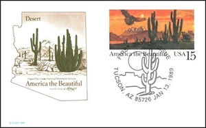 USA Post Card - 1989 - Americia the Beautiful .15c, Scott # UX129 Artmaster FDC - Picture 1 of 2