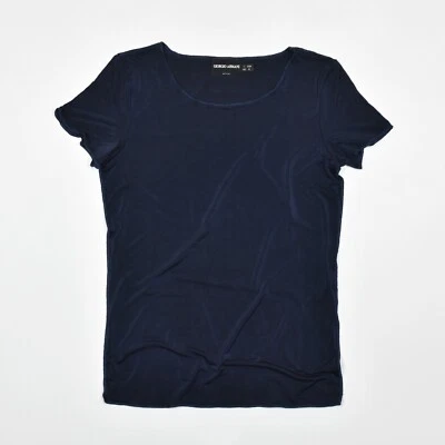 GIORGIO ARMANI Women's Viscose Stretch Jersey Tee T-Shirt Dark Blue Italy 6 US - Image 1 of 4
