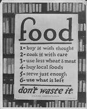 Public service poster from US Food Administration, advocating heal Old Photo