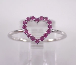 Anillo Corazón Zafiro Rosa Oro Blanco Delicadas Piedras Preciosas Joyería Regalo - Imagen 1 de 7
