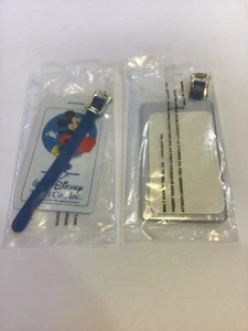 VINTAGE set of 2  Walt Disney Mickey Mouse NIB Travel Luggage Bag Tag 1987 - Picture 1 of 2