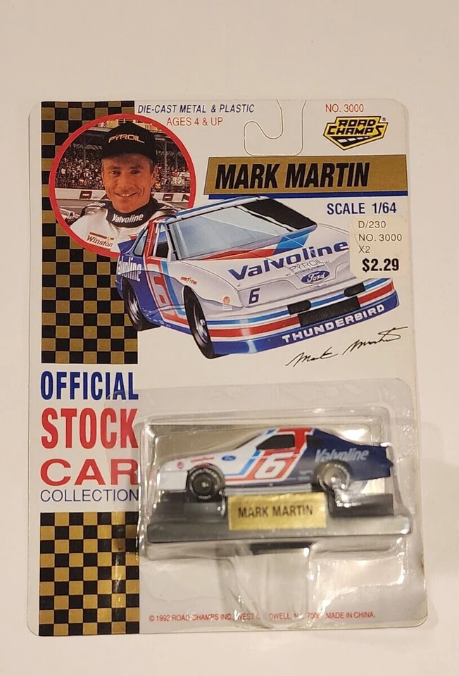 Road Champs Mark Martin 1992 #6 Valvoline Ford Thunderbird NASCAR 1:64 diecast Foto 1 de 1