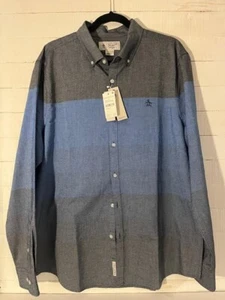 Original Men's Penguin Dark Sapphire L/S Button Down Shirt - Picture 1 of 3