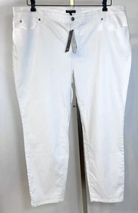 Pantalones de mezclilla ajustados al tobillo EILEEN FISHER Plus 20W blancos SYSTEM de algodón orgánico nuevos - Imagen 1 de 7