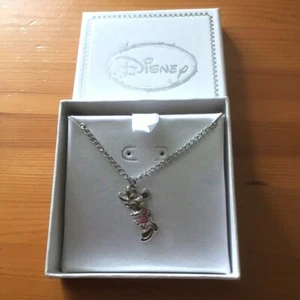 Brand New, Boxed Genuine Disney © Minnie Mouse Silver & Enamel Pendant Necklace - Picture 1 of 11